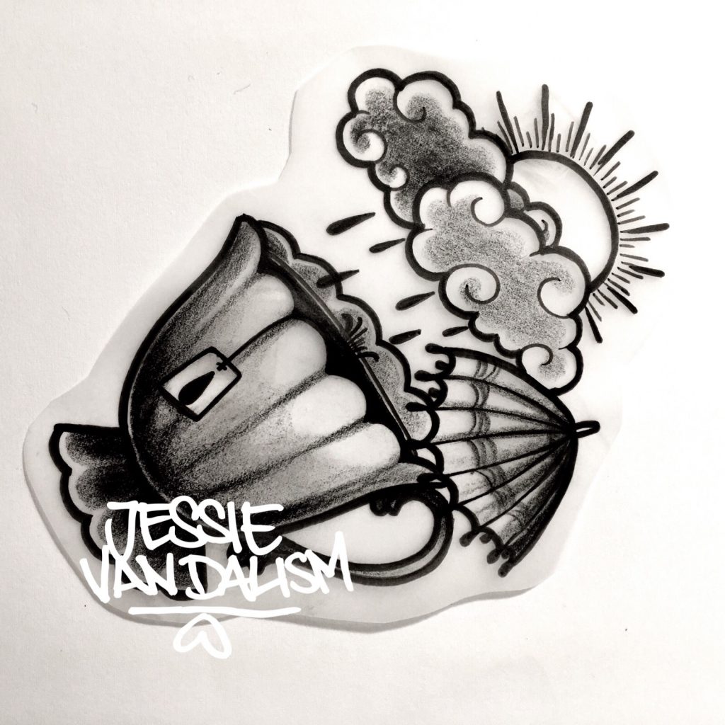 Tattoo Artist Jessie Vandalism auf dem Mädelsflohmarkt